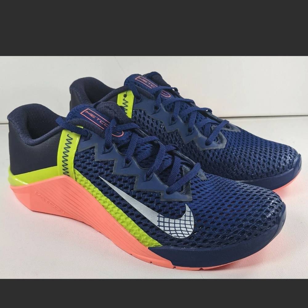 Nike Metcon 6 Sneakers Men's Size 10 Deep Royal Blue Bright Mango Orange Black